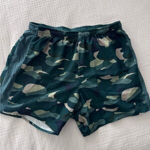 Outdoor Voices Jasper Green Camo Lined Shorts - 5”